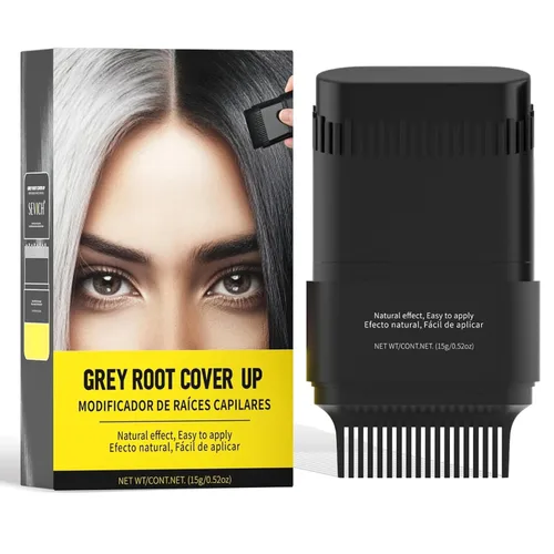 Vista 17 de Polvo para la línea del cabello (caoba) - Cubra instantáneamente las raíces de cabello canoso, sombra para el color del cabello, retoque