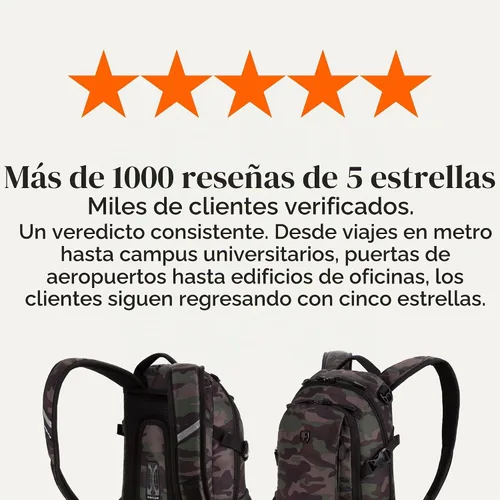 Vista 7 de SwissGear 3598 - Mochila estrecha de día, Camuflaje/Verde