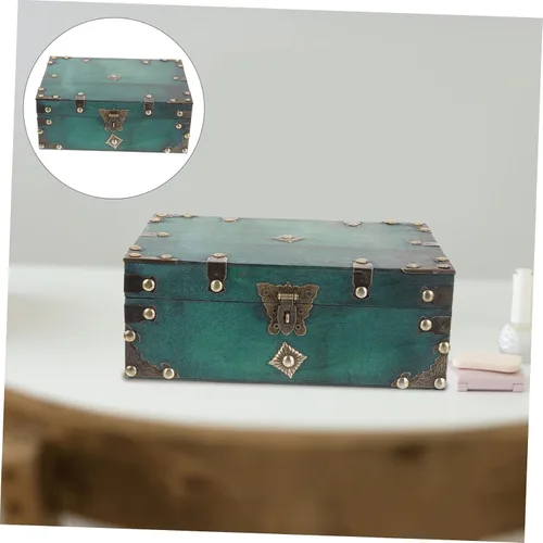 Vista 6 de DOITOOL Caja de joyería antigua Caja de regalo de memoria Caja de joyería de madera para mujeres Caja de baratija de madera Caja de joyería vintage