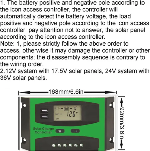 Vista 4 de Controlador de carga solar de 30 amperios, controladores de carga para paneles solares, descarga fotovoltaica, regulador de control PWM
