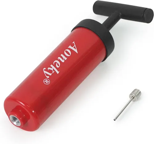 Vista 4 de Aoneky Mini bomba de mano para pelotas deportivas, bomba de aire portátil con almacenamiento de agujas, diseño compacto para baloncesto, fútbol