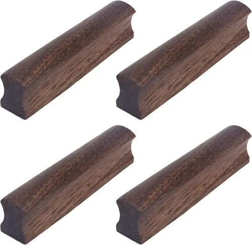 Vista 9 de 6 piezas de tiradores redondos de madera con orificio único para cajones, pomos de gabinete de 1.56" con un orificio, accesorios de hardware