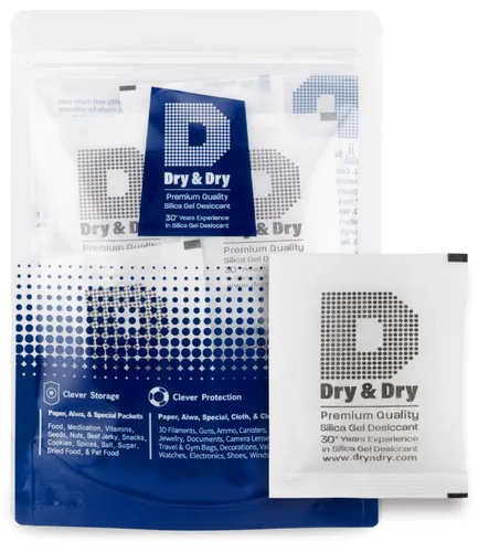 Vista 15 de Dry & Dry 0.04 oz [50 paquetes] Paquetes de gel de sílice desecantes, paquetes de sílice - Paquetes de gel de sílice recargable, paquetes