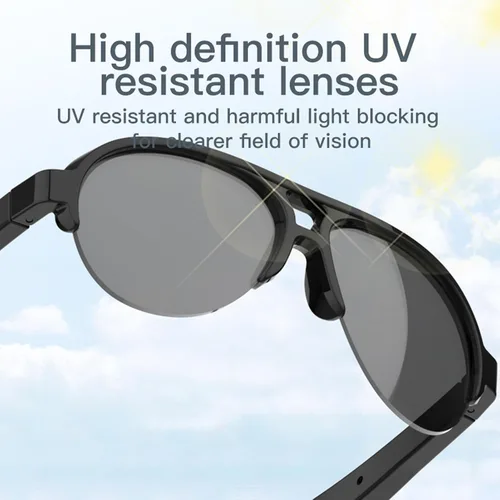 Vista 6 de Smart Sunglasses Touch Control HD Mic Double Speakers Smart Glasses Music Wireless Calling Glasses Outdoor