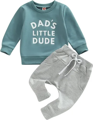 Vista 10 de Ropa de otoño e invierno para bebé niño pequeño, sudadera con cuello redondo y pantalones deportivos