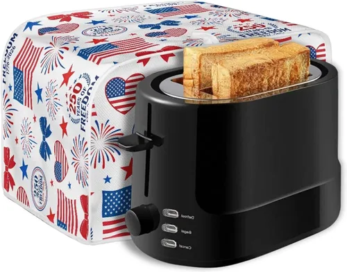 Vista 6 de Fundas para tostadoras, resistentes a las manchas, ligeras, a prueba de polvo, compatibles con la mayoría de las tostadoras de 2 rebanadas