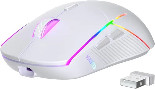 Vista 11 de FFJ Ratón Inalámbrico para Juegos, 24000 DPI, Ratón para Juegos Tri-Modo 2.4G/USB-C/Bluetooth 5.3, Ratón RGB Programable para Juego, Duración