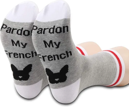 Vista 5 de PXTIDY - Calcetines de Bulldog francés para regalo de perro francés