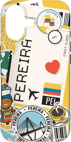 Vista 32 de Flight Boarding Pass Tag Label to Destination Pereira Case for iPhone 16