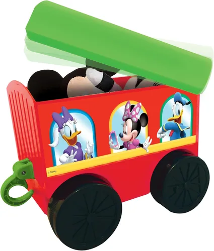 Vista 4 de Kiddieland Toys Limited - Mickey Choo, alimentado por batería, de 12 meses a 36 meses con Caboose & Tracks Ride On, los colores reflejantes pueden