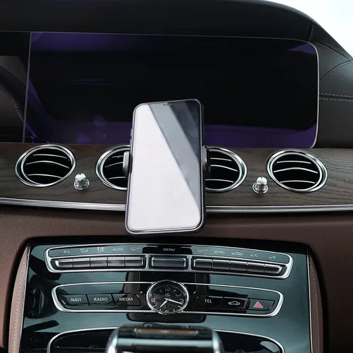 Vista 2 de Soporte de teléfono para automóvil para Mercedes Benz-E Class 2017-2023, CLS Class 2019-2023 Soporte de teléfono con bloqueo automático