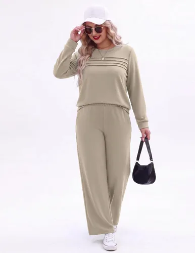 Vista 6 de Ekouaer 2 Piece Sets for Women Lounge Set Airport Fall Travel Outfits 2026 Moon Grey