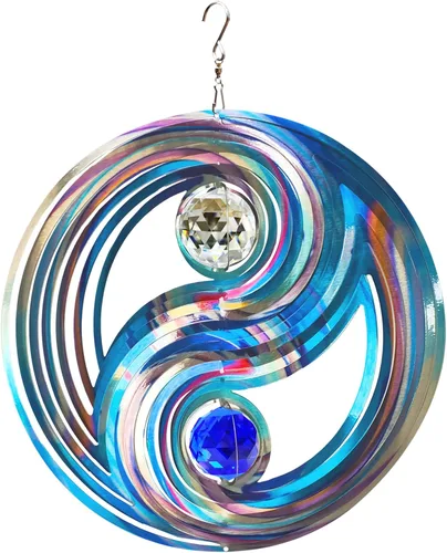 Vista 17 de FONMY - Molinillo de viento de acero inoxidable, regalo para decoración de jardín, interiores y exteriores, manualidades, adornos de 6 pulgadas Mds02