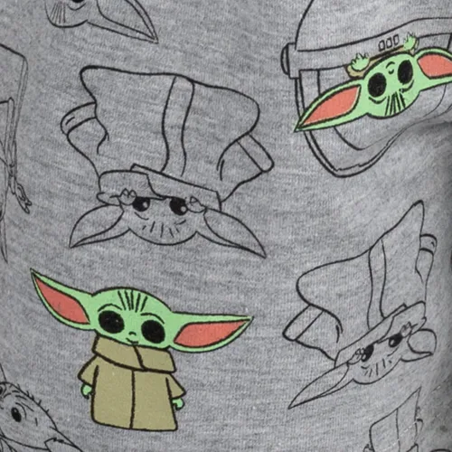 Vista 6 de STAR WARS The Mandalorian The Child - Conjunto de camiseta y pantalones cortos de rizo francés para niños grandes