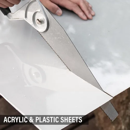 Vista 7 de HAUTMEC Sierra de tubo de PVC de 11 pulgadas, sierra de mano resistente para cortar plástico, ABS, paneles de yeso y madera, diente fino de 10 TPI