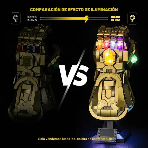 Vista 4 de Vaodest Luz LED para Lego 76191 Set Marvel Infinity Gauntlet, Diseño y Configuración Compatible con el Modelo 76191