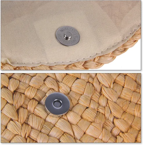Vista 4 de Freie Liebe Straw Clutch Purses for Women Summer Beach Bags Envelope Woven Clutch Handbags
