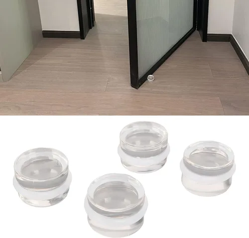 Vista 2 de 4 topes de puerta, parachoques de acrílico transparente para puerta, topes de puerta autoadhesivos, protectores de pared, topes de puerta