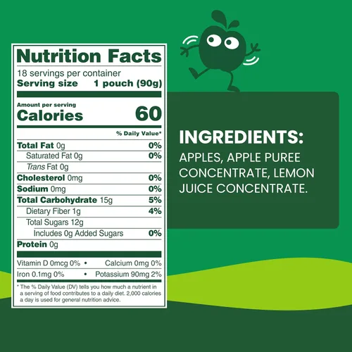 Vista 2 de GoGo squeeZ Puré de manzana y puré de fruta, manzana manzana, 3.2 onzas (paquete de 18), aperitivos de fruta sin azúcar para niños, sin gluten, sin