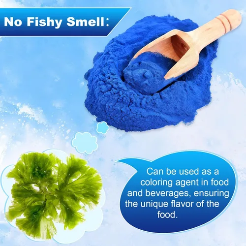 Vista 6 de Polvo de espirulina azul azul – 1.41 onzas de colorante natural azul para alimentos, sin olor a pescado, extracto de ficocianina 100% vegano, polvo