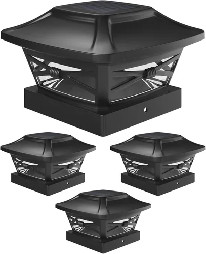 Vista 15 de Davinci Lighting Renaissance Luces Solares para Tapas de Postes Exteriores - Incluye Bases para Postes 4x4 5x5 6x6 - Luz LED Brillante - Blanco