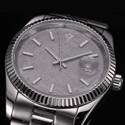 Vista 5 de CADISEN Reloj mecánico automático de acero inoxidable de lujo de marca impermeable de 328.1 ft para hombre de diseño H0mage