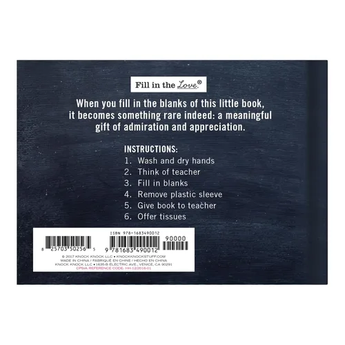 Vista 2 de Rellena el Diario del Amor Knock Knock (4.5 x 3.25)., TEACHER Cartas – 1 Junio 2017