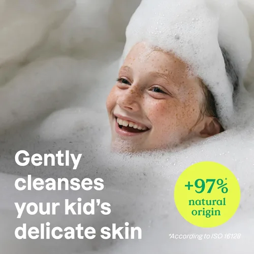 Vista 3 de ATTITUDE Bubble Wash para niños, champú para el cabello y jabón corporal, verificado por EWG, a base de plantas y minerales, vegano, arándano, 16