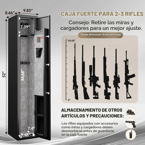 Vista 3 de KAER 2-3 - Gabinete de teclado digital seguro para pistolas 01 - negro