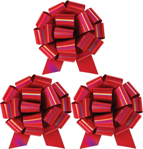 Vista 15 de Lazo de regalo grande azul de 12 pulgadas, lazo metálico con cuerda de tirar perfecto para envolver regalos, grandes presentes, autos, bicicletas