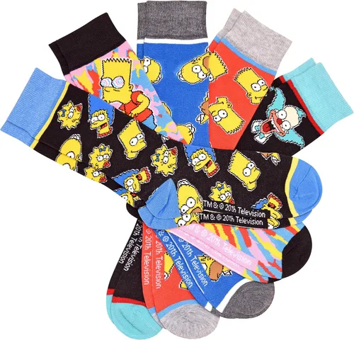 Vista 2 de Hyp The Simpsons All Over Patterns Men's Crew Socks 5 Pair Pack