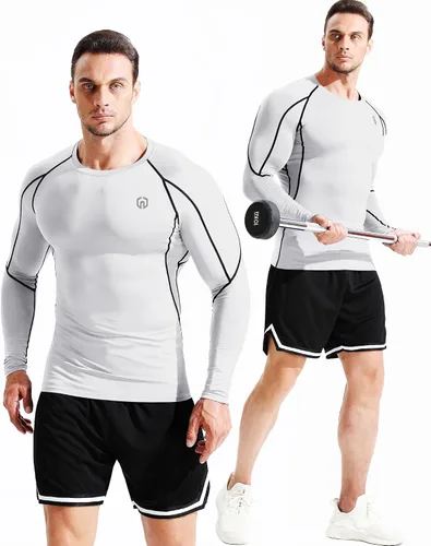 Vista 7 de Neleus - Camisas de compresión de manga larga para hombre, para ejercitarte, correr, 3 u.