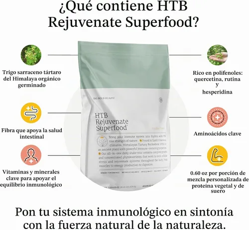 Vista 2 de BIG BOLD HEALTH HTB Rejuvenate Superfood Proteína en polvo a base de plantas Trigo sarraceno tartario del Himalaya con polifenoles y 0.60 oz