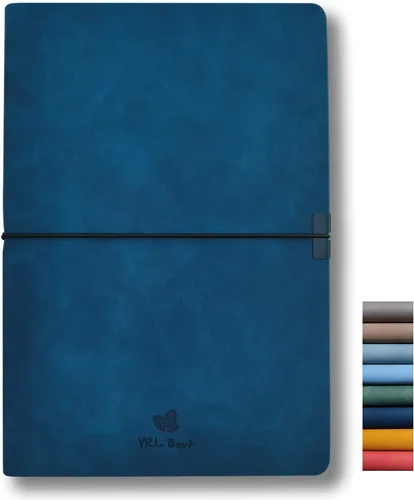 Vista 13 de Cuaderno de tapa blanda, cuadrícula de puntos/puntos, A5, 5.8 x 8.3 pulgadas, piel sintética de alta calidad, papel grueso cremoso, encuadernado