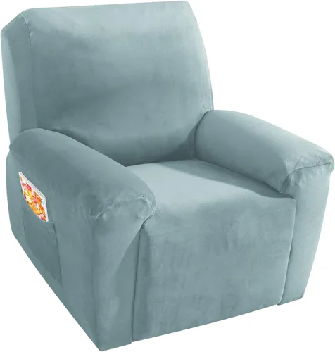 Vista 12 de MAXIJIN Funda reclinable de terciopelo de 4 piezas, funda elástica de felpa suave para silla reclinable, gruesa y suave, funda para silla Beige