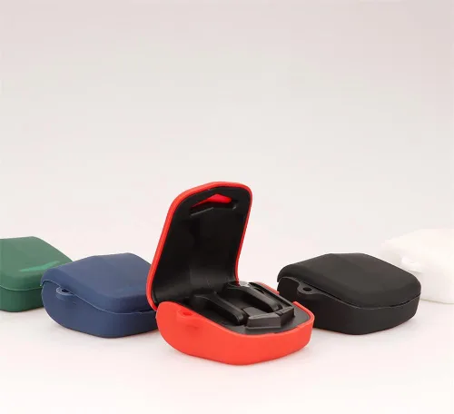 Vista 4 de DAYJOY - Juego de 2 fundas protectoras de silicona suave compatibles con auriculares Edifier Hecate GM4, funda protectora con llavero para Edifier