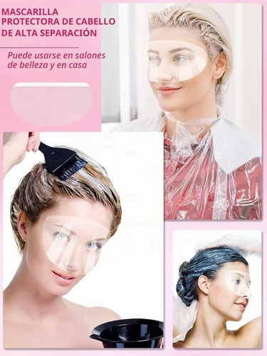 Vista 6 de EBANKU Viseras de ducha para protección facial, 50 unidades, viseras de plástico para la cara, protector para pestañas, protector para maquillaje