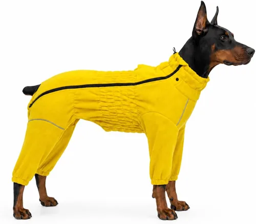 Vista 10 de Lovelonglong Abrigo cálido para perro, chaqueta resistente al viento para perros pequeños, medianos y grandes, abrigo de invierno de forro polar