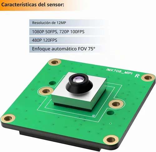 Vista 5 de Módulo de cámara de enfoque automático de 12MP para Raspberry Pi, sensor IMX708, FOV de 75°, HDR, compatible con Pi 5,4,3, Zero, CM4