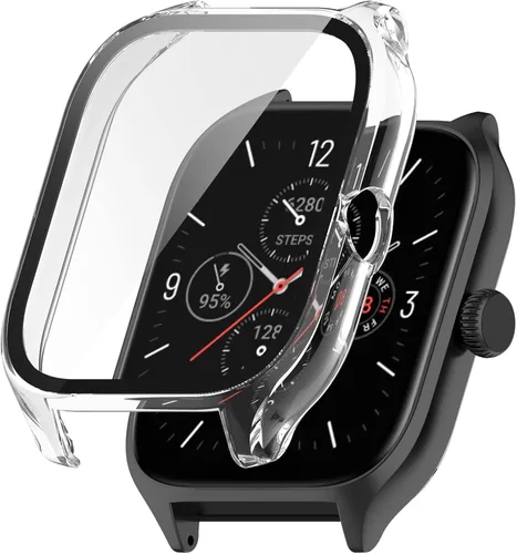 Vista 5 de FitTurn Funda protectora de pantalla compatible con el reloj Amazfit GTS 4, a prueba de golpes, protector delgado, protector de parachoques delgado