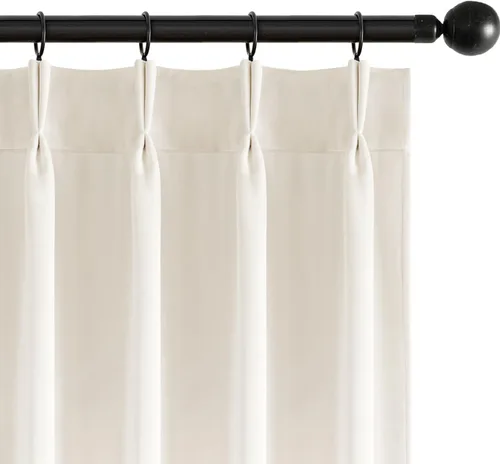 Vista 22 de MIULEE Cortinas opacas plisadas de terciopelo azul marino, 40 x 96 pulgadas