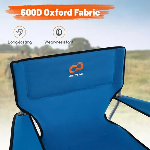 Vista 5 de Goplus Silla de caza giratoria de 360°, silla ciega plegable para adultos con portavasos y bolsa de transporte, sillas de camping ligeras