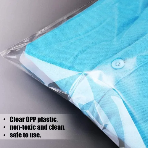 Vista 7 de 100 bolsas de celofán transparente autosellantes de 8 x 10 pulgadas, bolsas de plástico resellables para ropa, perfectas para empaquetar ropa