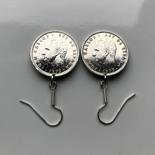 Vista 6 de Spain España 5 Pesetas Spanish coin earrings jewelry escudo Español Madrid Barcelona Sevilla Málaga Córdoba Valencia Granada Zaragoza Toledo Cadiz