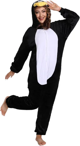 Vista 8 de Afoxsos Adult Penguin Onesies Sleepwear Unisex Animal Pajamas Cosplay Costume
