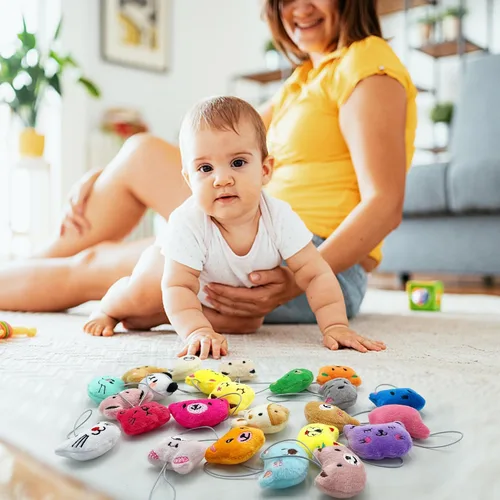 Vista 3 de XIPEGPA Juego de 60 juguetes de peluche de animales pequeños, llavero de juguete de peluche para recuerdos de fiesta, llavero adorno para bolsa