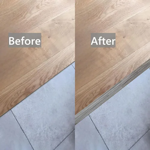 Vista 4 de Tira de suelo laminado de vinilo autoadhesiva, divisor plano de 10 x 2 pulgadas para unir huecos del piso, alfombras, cubiertas de umbral
