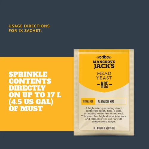 Vista 7 de Mangrove Jack's Craft Series M05 Mead Levadura, levadura de alto éster 3 x