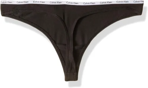 Vista 2 de Calvin Klein Tanga elástica con logotipo de algodón para mujer, paquete múltiple