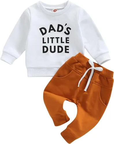 Vista 37 de Ropa de otoño e invierno para bebé niño pequeño, sudadera con cuello redondo y pantalones deportivos